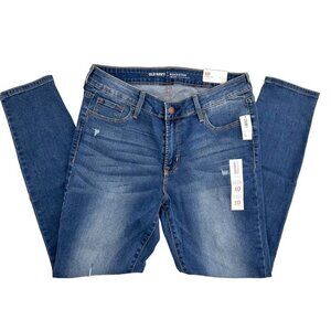 NWT OLD NAVY FAMOUS ROCK STAR MID-RISE SUPER SKINNY SHORT DENIM JEANS - 10